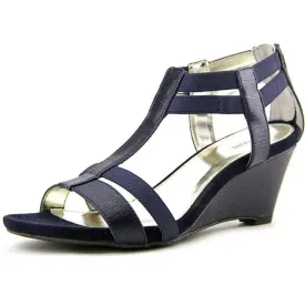 Alfani Womens A35 Maribeth T-Strap Elastic Wedge Sandals Twilight Texture