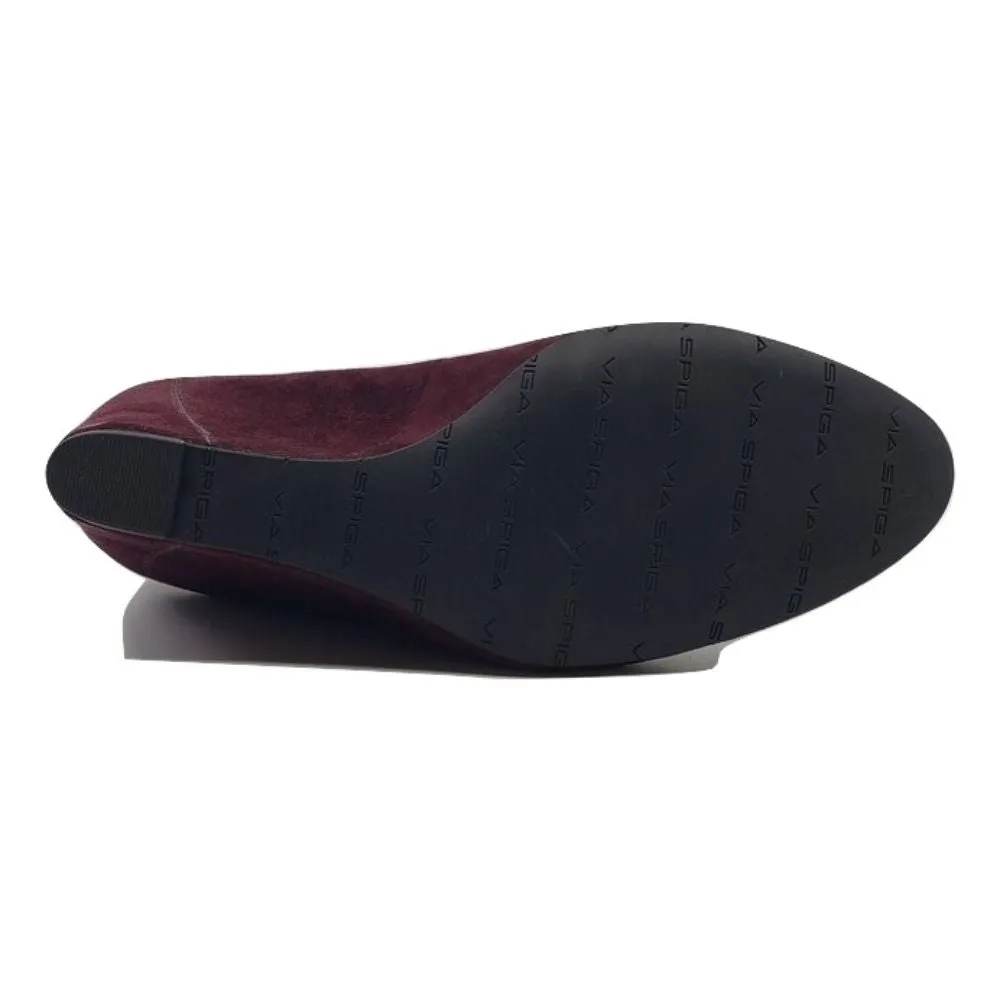 Amelia Bark Suede Via Spiga Wedge Pumps