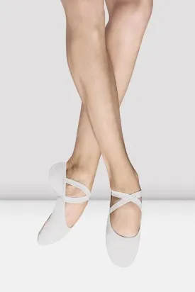 Bloch S0284G Girls Performa White Color Stretch Canvas Ballet Shoes