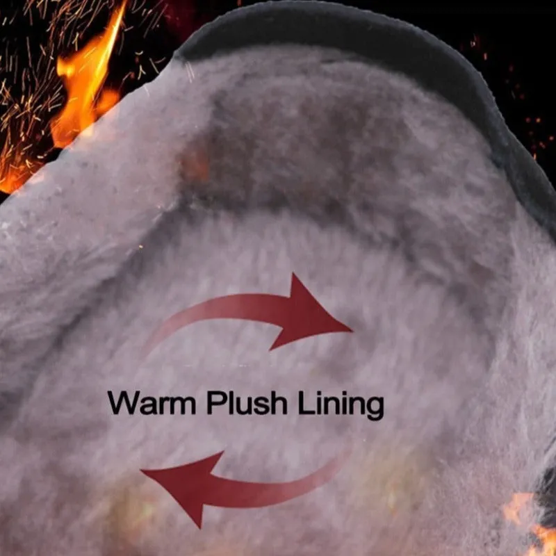 Cuzcare Fur Slippers For Men Waterproof Indoor And Outdoor Winter Slides