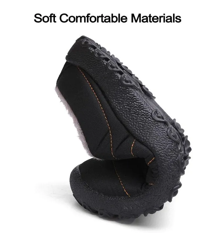 Cuzcare Fur Slippers For Men Waterproof Indoor And Outdoor Winter Slides