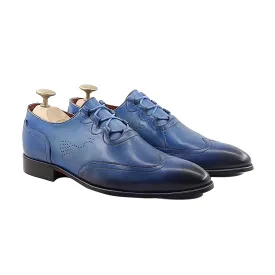Edison - Men's Burnished Blue Calf Leather Oxford Shoe