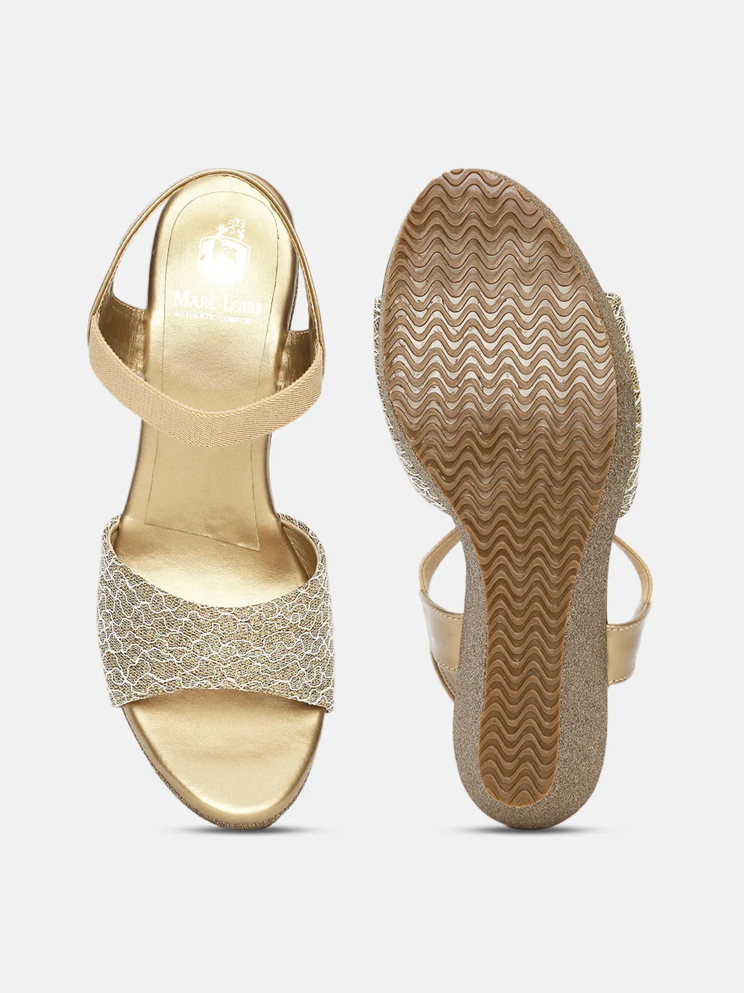 Embellished Open Toe Wedges