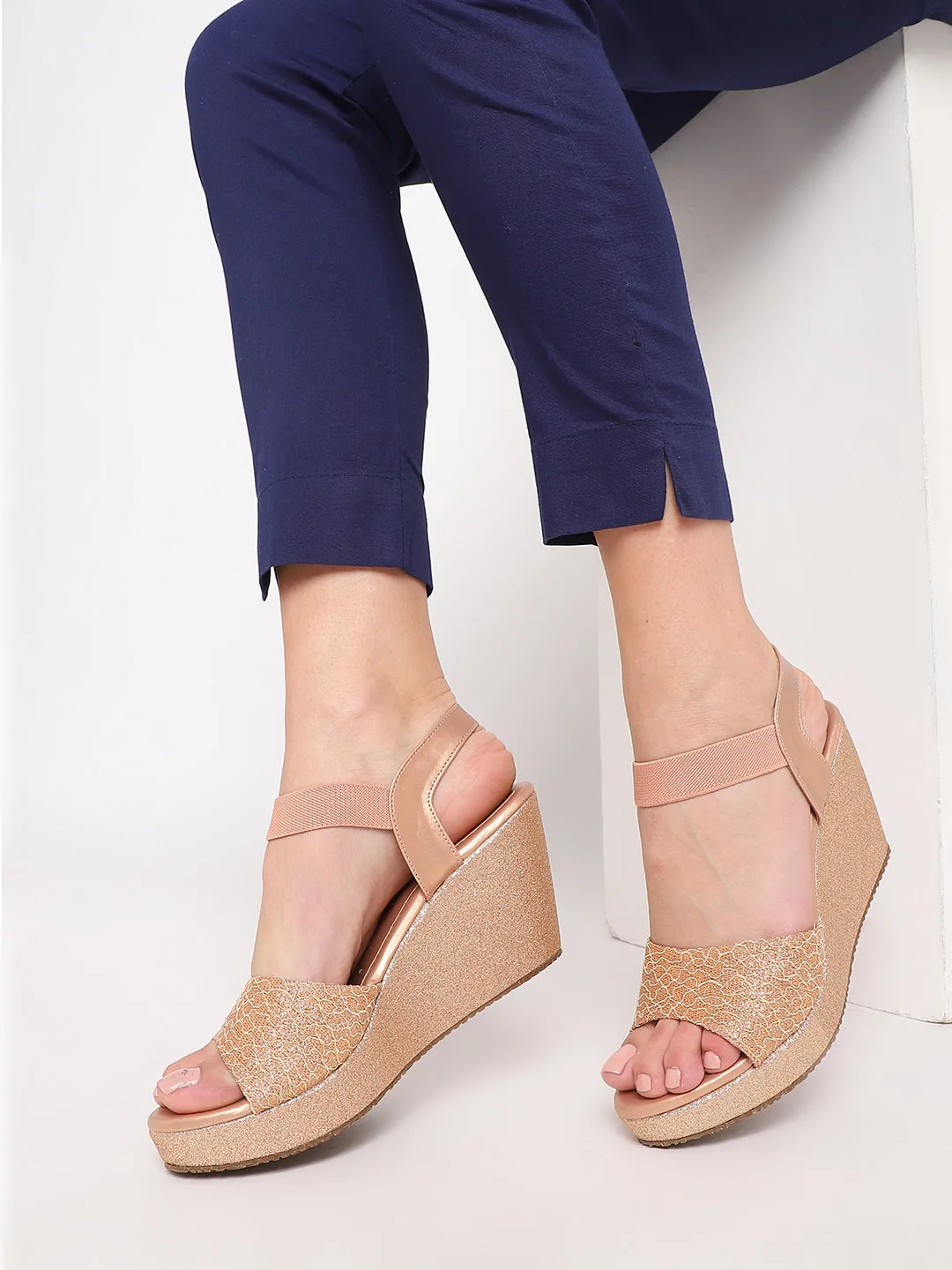 Embellished Open Toe Wedges