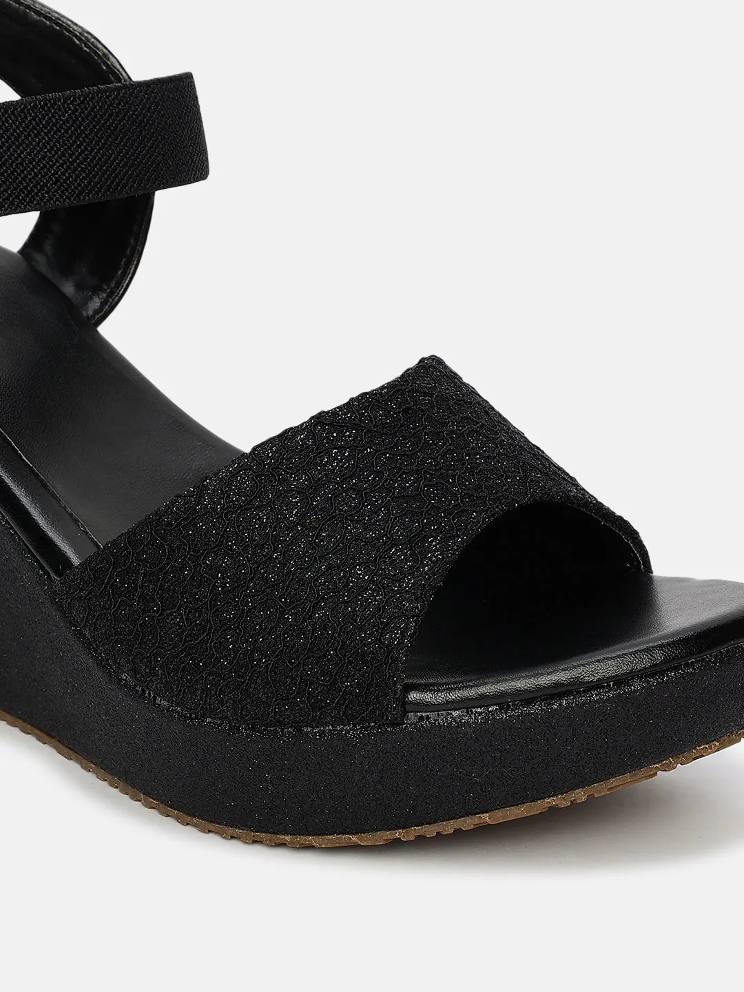 Embellished Open Toe Wedges