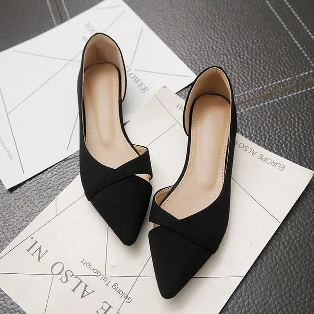 Fashion Casual Flat Shoes Woman New Summer Breathable Comfortable Soft-soled Shoes Pointed Toe Shallow Flat Women Shoes