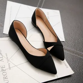 Fashion Casual Flat Shoes Woman New Summer Breathable Comfortable Soft-soled Shoes Pointed Toe Shallow Flat Women Shoes