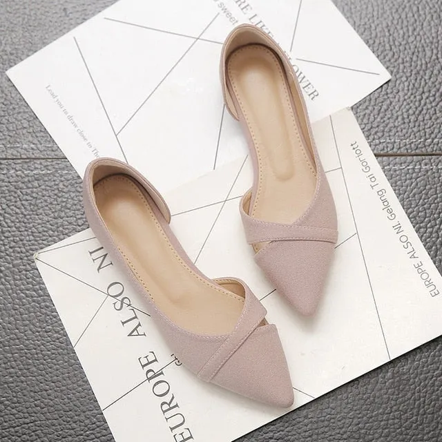 Fashion Casual Flat Shoes Woman New Summer Breathable Comfortable Soft-soled Shoes Pointed Toe Shallow Flat Women Shoes