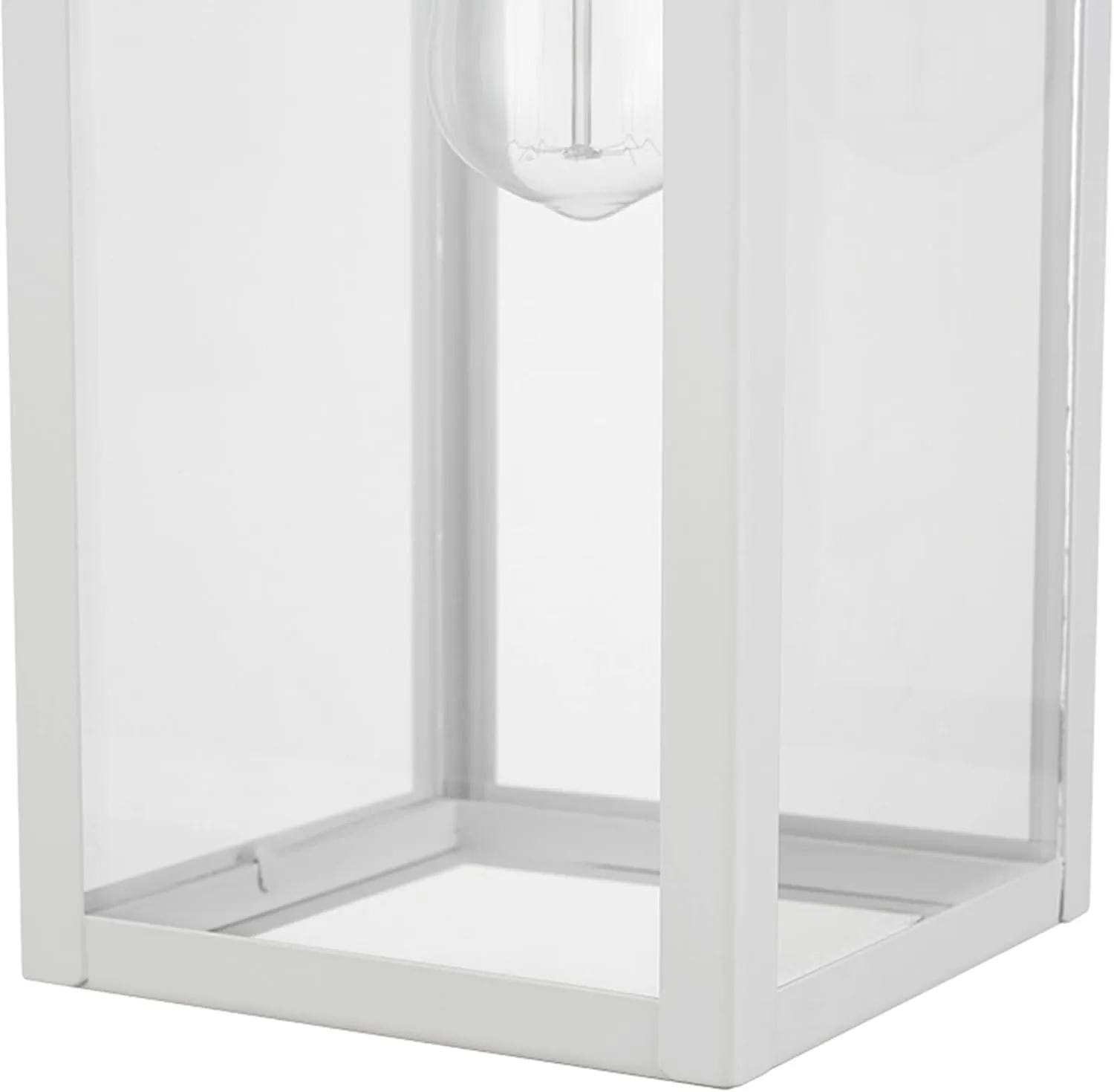 GLOBE Electric 44836 Bowery 1-Light Outdoor Indoor Wall Sconce, Matte White, Clear Glass Shade