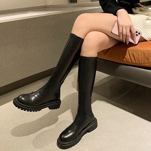 High Tall Thick-Soled Over The Knee Flat Boots