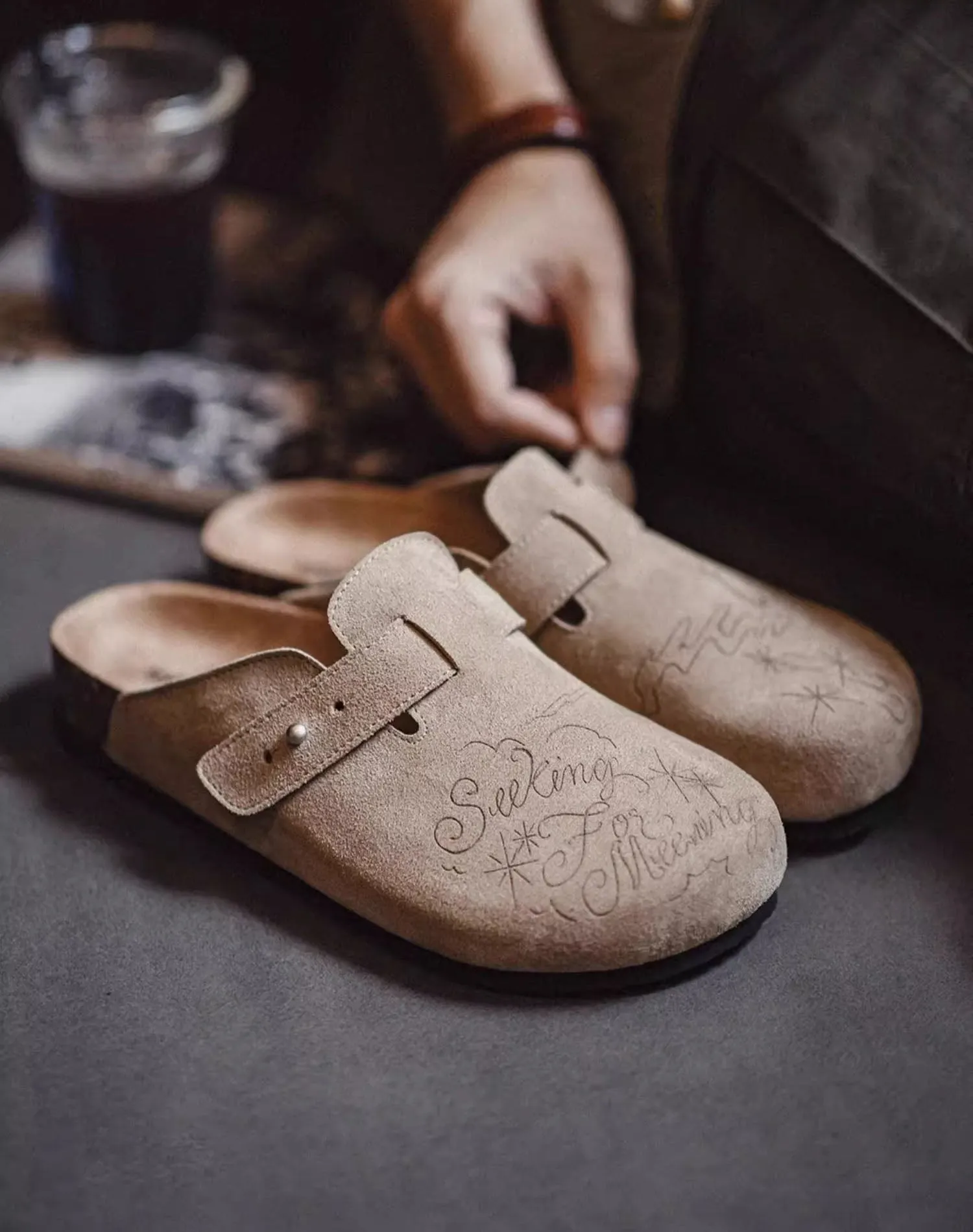 Illustration Of Mules And Half-Slippers Outerwear Cork Leather Unisex Sandal