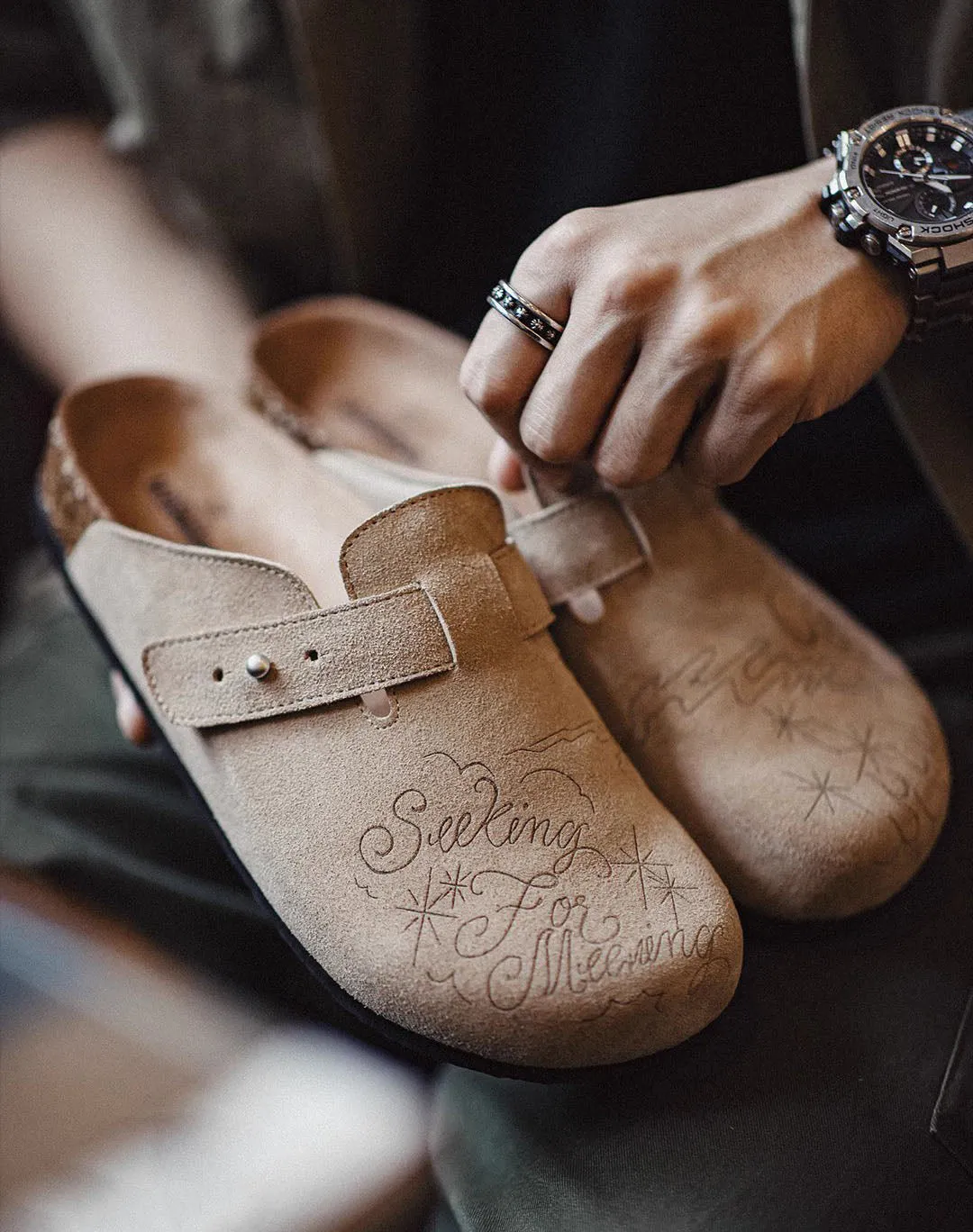Illustration Of Mules And Half-Slippers Outerwear Cork Leather Unisex Sandal