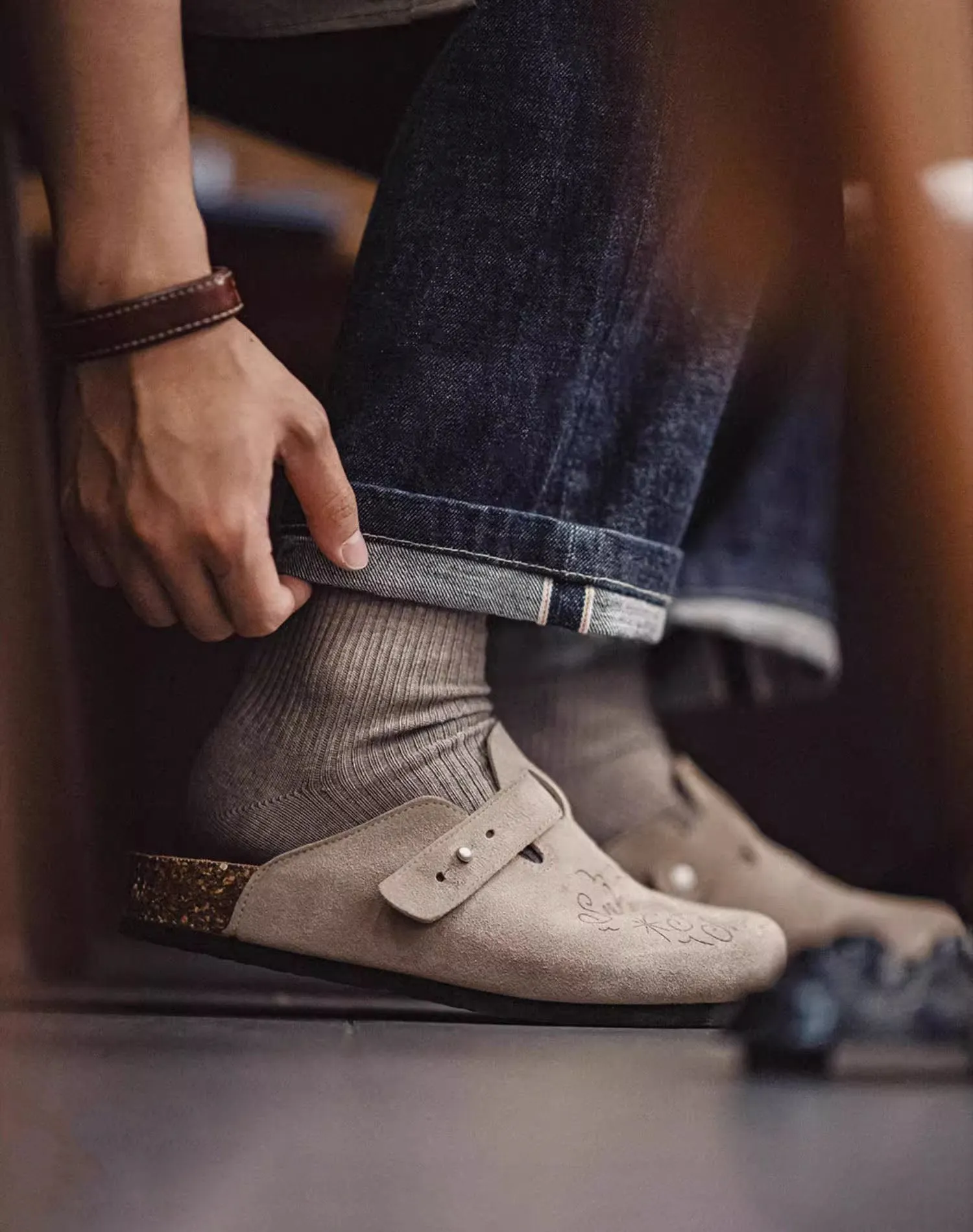 Illustration Of Mules And Half-Slippers Outerwear Cork Leather Unisex Sandal