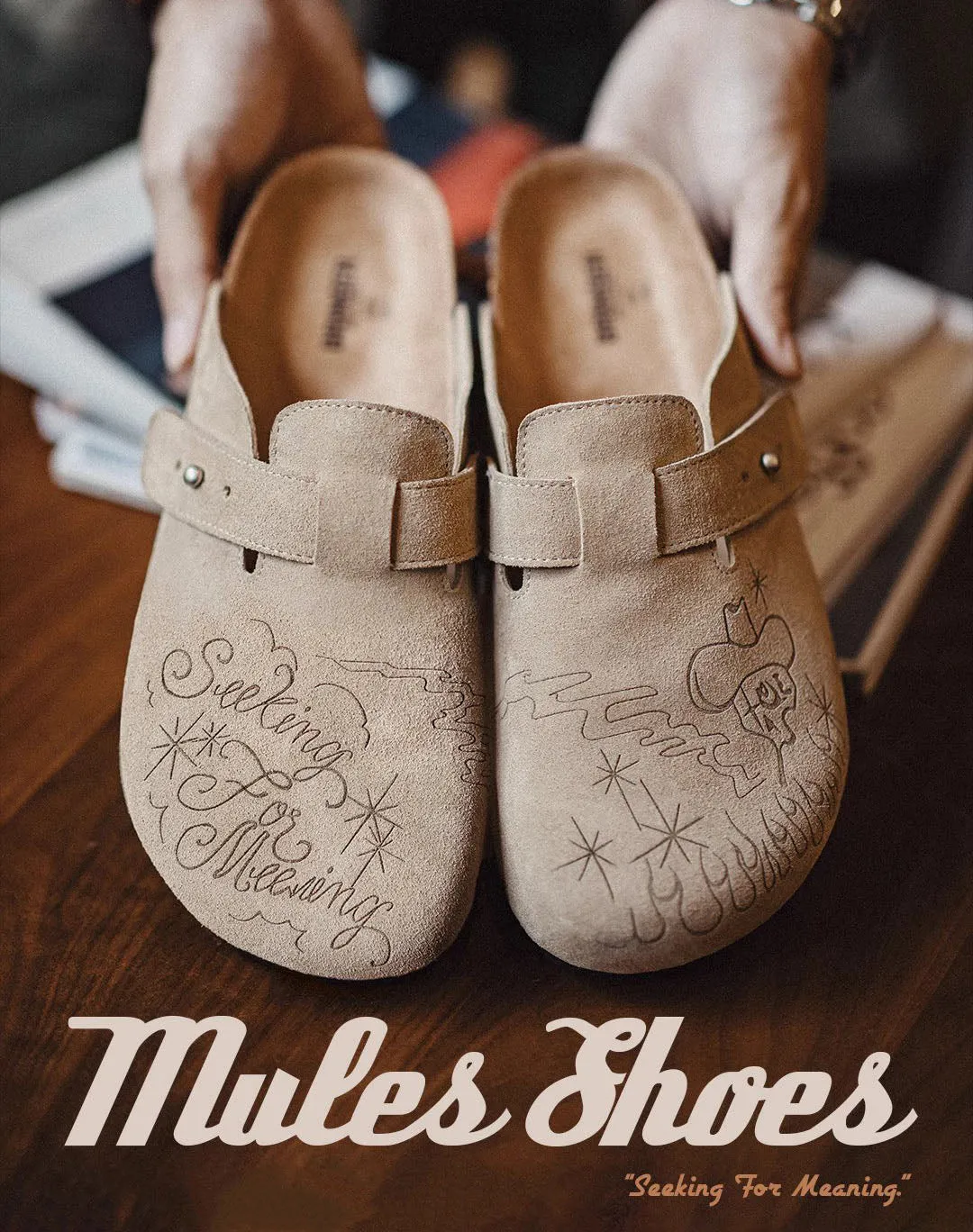 Illustration Of Mules And Half-Slippers Outerwear Cork Leather Unisex Sandal