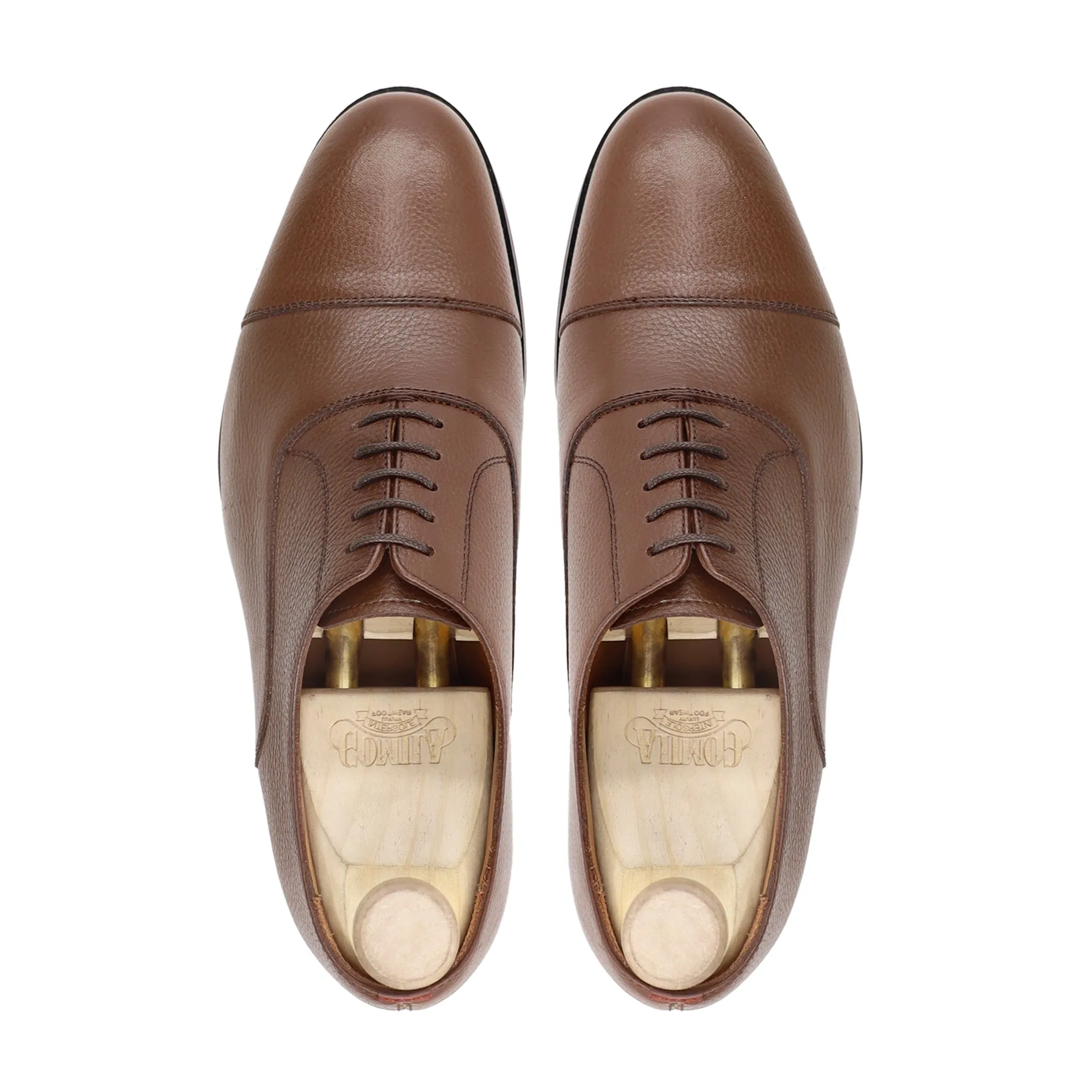 Kotka - Men's Brown Pebble Grain leather Oxford Shoe