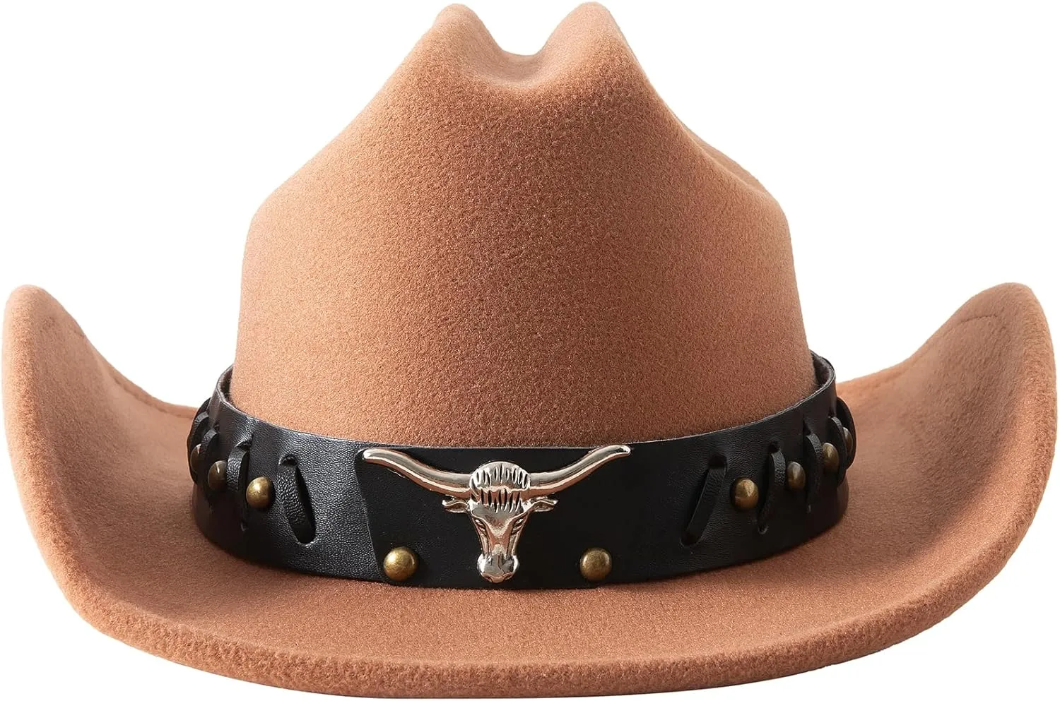 Lanzom Cowboy Hat for Women and Men with Shapeable Wide Brim Felt Western Hats for Cowboys and Cowgirls