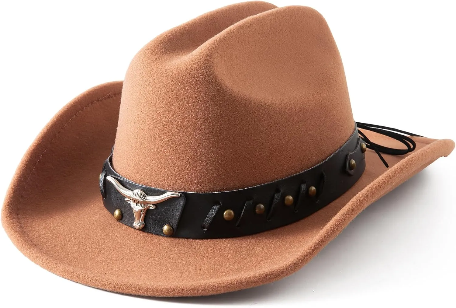 Lanzom Cowboy Hat for Women and Men with Shapeable Wide Brim Felt Western Hats for Cowboys and Cowgirls