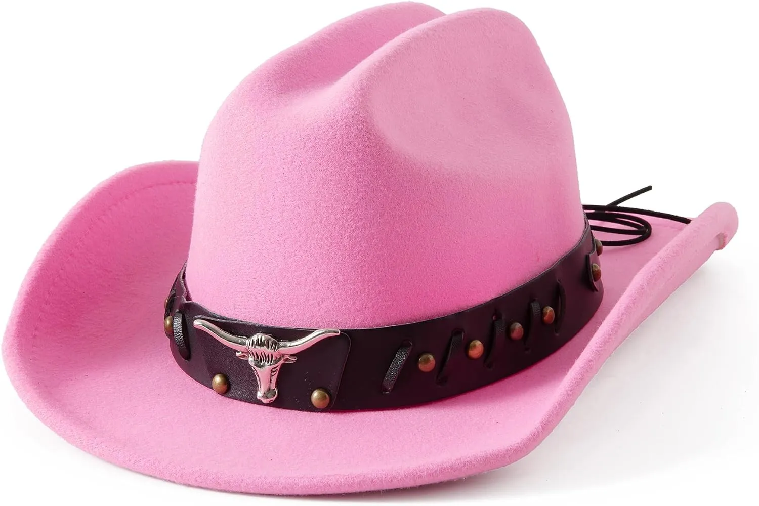 Lanzom Cowboy Hat for Women and Men with Shapeable Wide Brim Felt Western Hats for Cowboys and Cowgirls