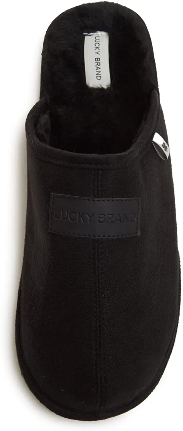 Lucky Brand Micro-Suede Scuff Indoor Slippers for Men with Plush Lining