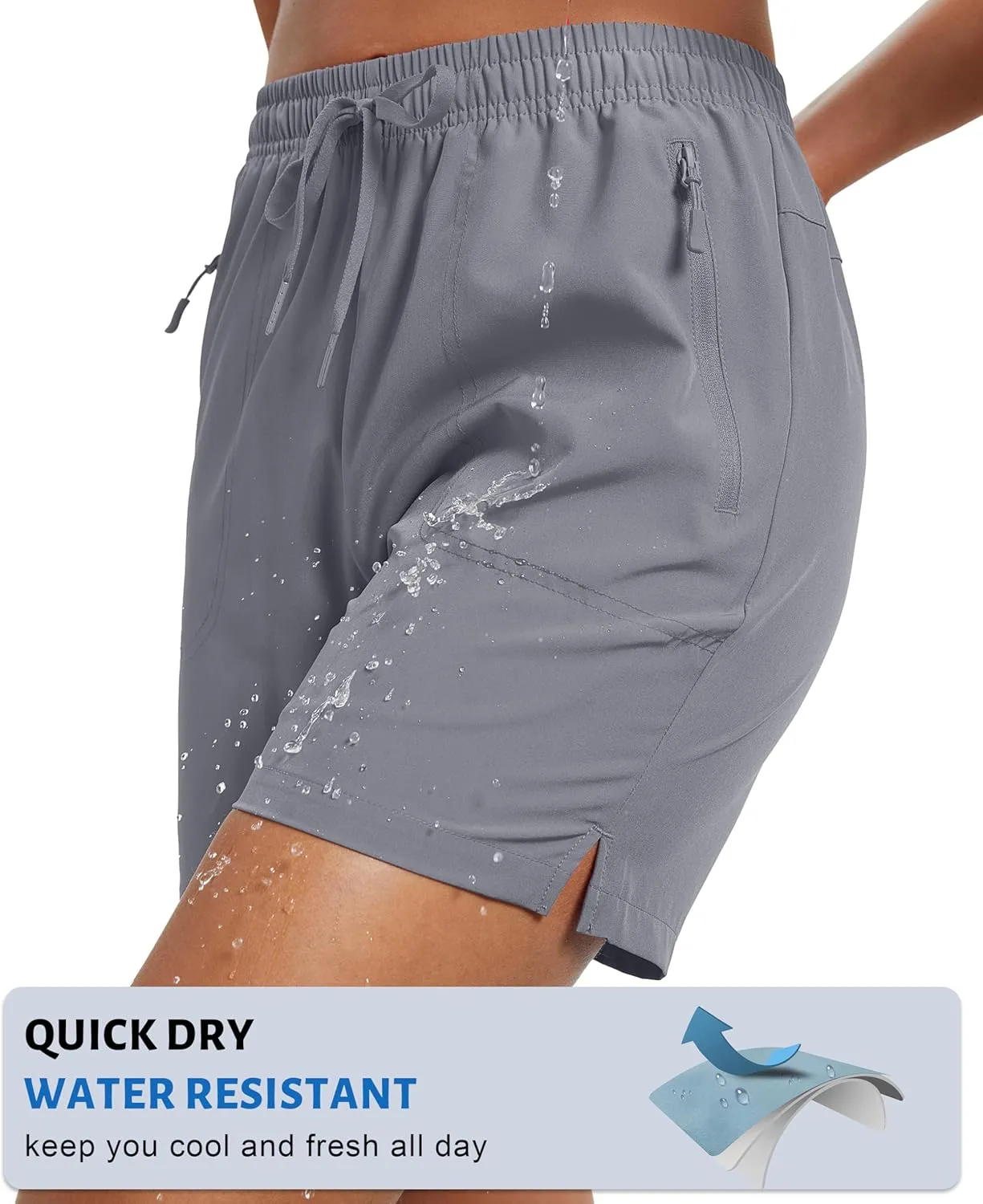 MAGCOMSEN Women's 5" Hiking Shorts UPF 50  Quick Dry Lightweight Athletic Running Golf Summer Casual Shorts with Pockets