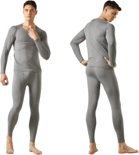 MAXHEAT Mens Thermal Underwear Long Johns Set with Fleece Lined