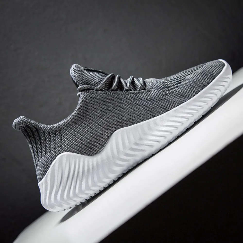 Men’s Sneakers Outdoor Road Shoes Breathable Lightweight Non-Slip - Grey Size US10.5 = EU45