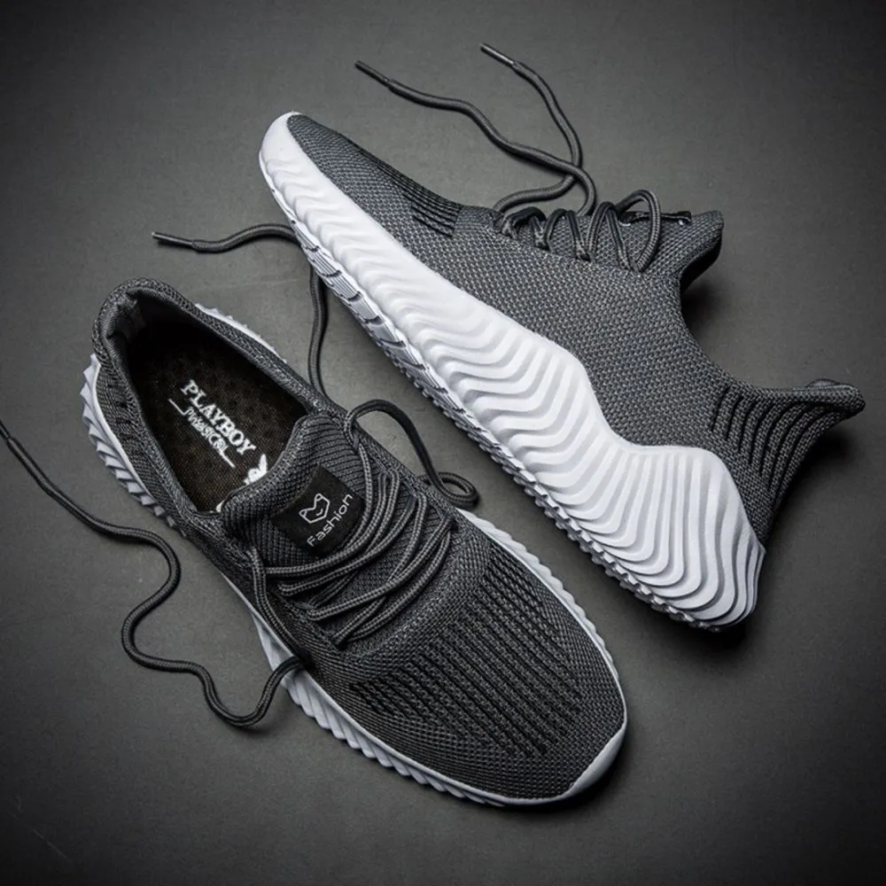Men’s Sneakers Outdoor Road Shoes Breathable Lightweight Non-Slip - Grey Size US10.5 = EU45