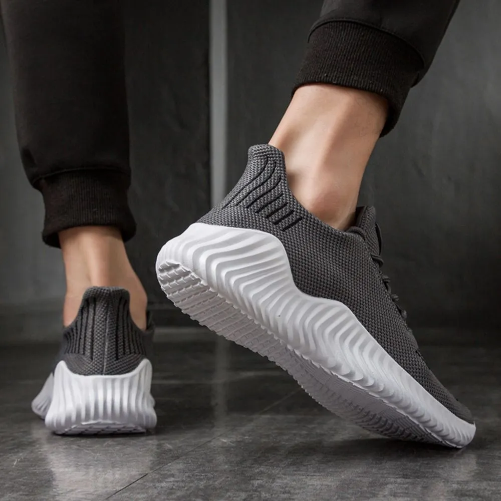 Men’s Sneakers Outdoor Road Shoes Breathable Lightweight Non-Slip - Grey Size US10.5 = EU45