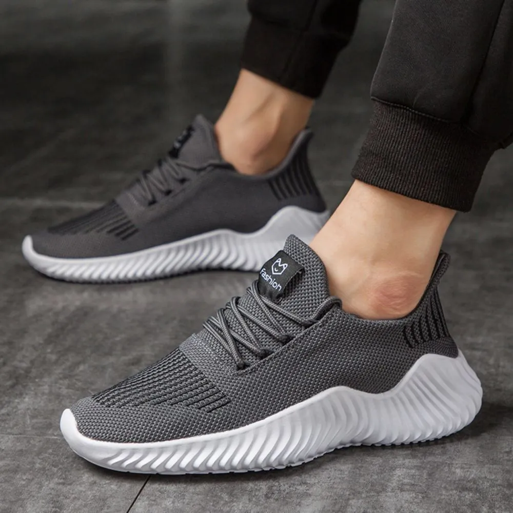 Men’s Sneakers Outdoor Road Shoes Breathable Lightweight Non-Slip - Grey Size US10.5 = EU45