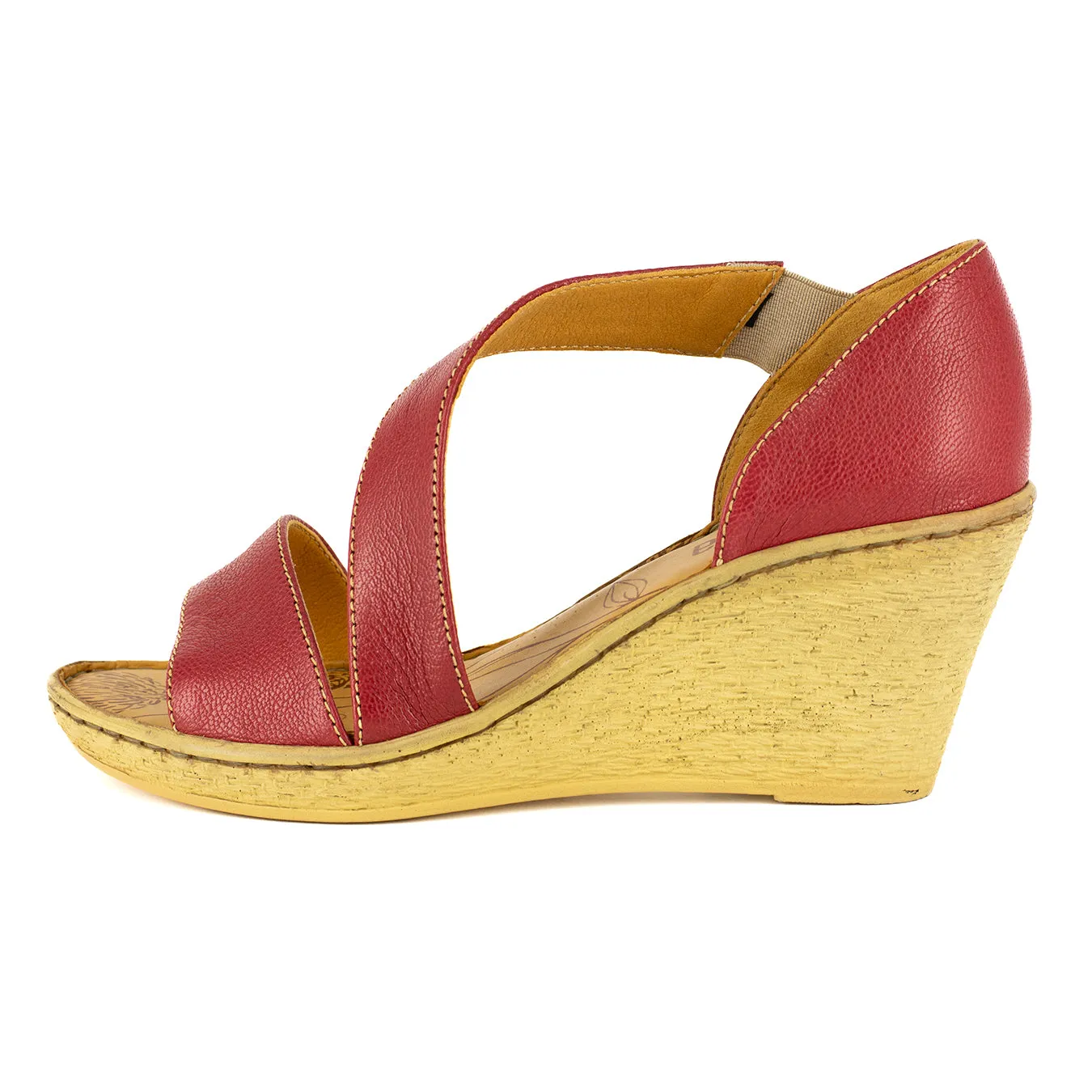 Nompempe : Ladies Leather High-Heel Sandal in Valentine Cayak