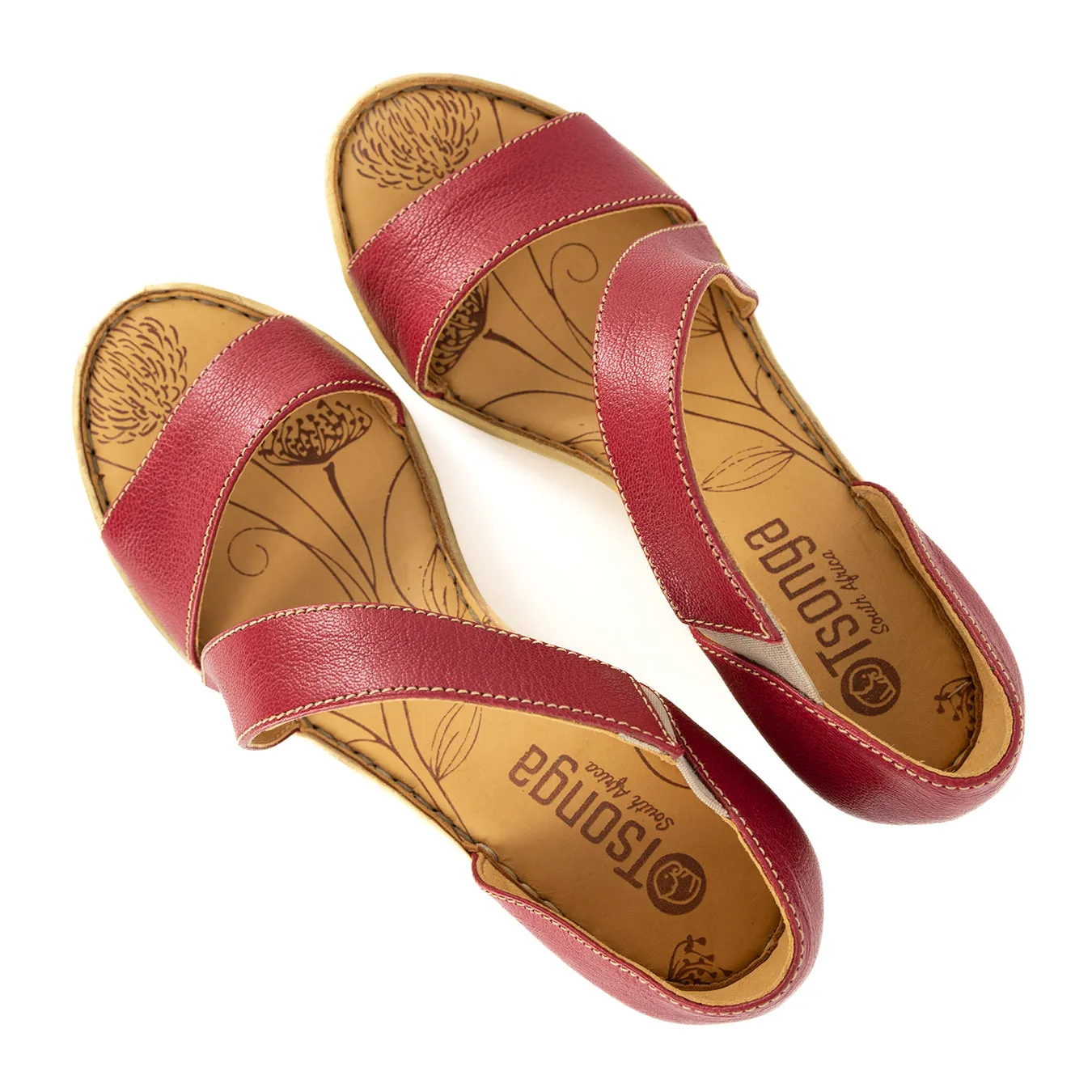 Nompempe : Ladies Leather High-Heel Sandal in Valentine Cayak