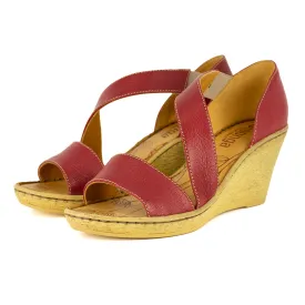 Nompempe : Ladies Leather High-Heel Sandal in Valentine Cayak