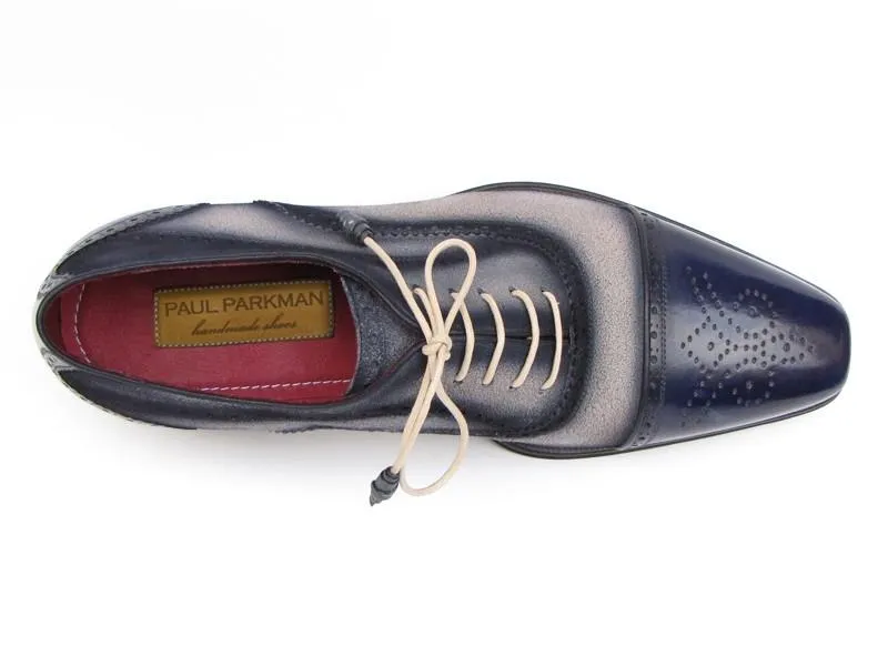 Paul Parkman Captoe Oxfords - Navy / Beige