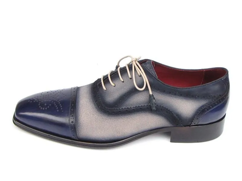 Paul Parkman Captoe Oxfords - Navy / Beige