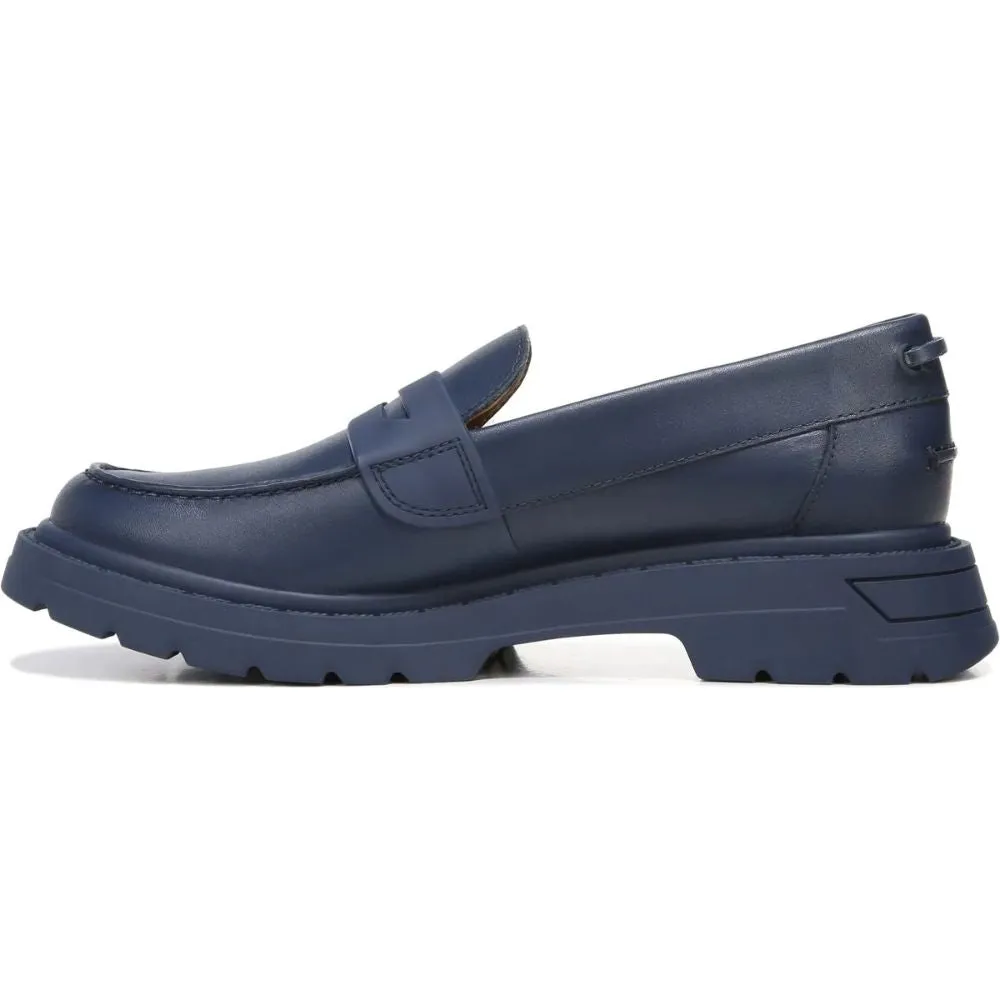 Reza Dark Blue Leather Franco Sarto Loafers