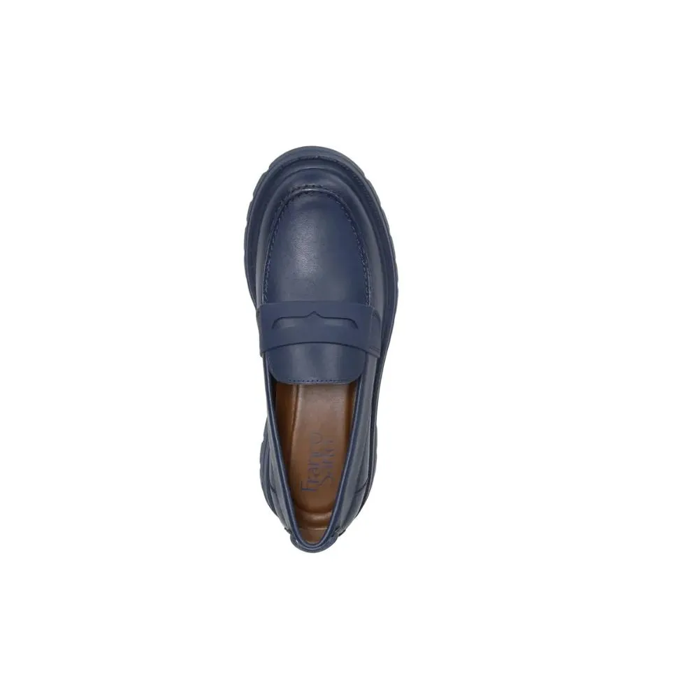 Reza Dark Blue Leather Franco Sarto Loafers