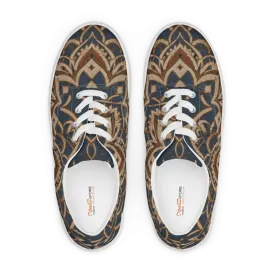 Rockin Geometric Pattern Mens Lace Canvas Shoes