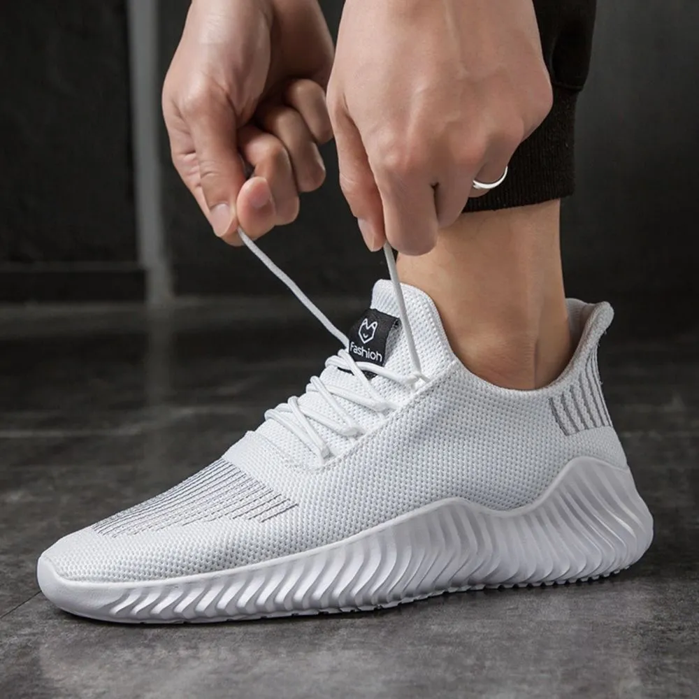 Sneakers Men's Outdoor Road Shoes Breathable Lightweight Non-Slip - White Size US9.5 = US43