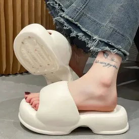 Sohiwoo  Fashion Women's Heels Sandals Summer Outdoor Thick Bottom Beach Slippers Female Indoor Anti Slip EVA Platform Shoes