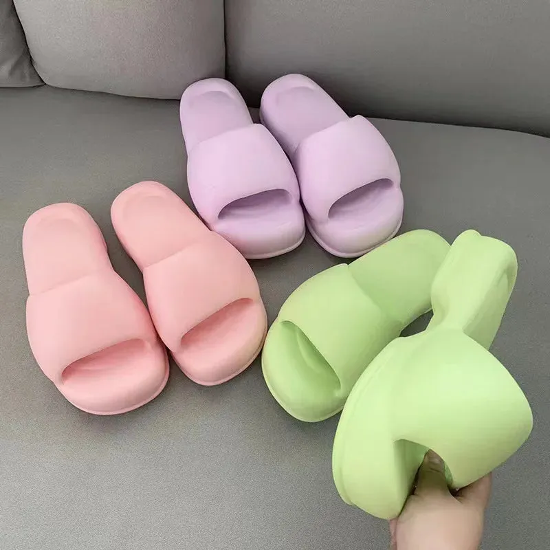 Sohiwoo  Fashion Women's Heels Sandals Summer Outdoor Thick Bottom Beach Slippers Female Indoor Anti Slip EVA Platform Shoes