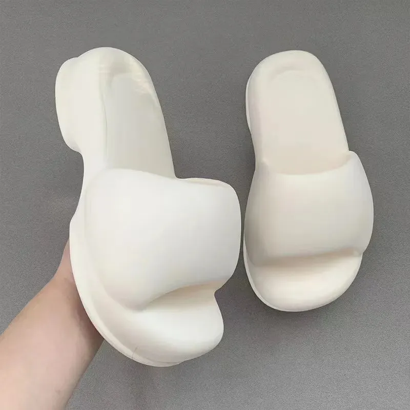 Sohiwoo  Fashion Women's Heels Sandals Summer Outdoor Thick Bottom Beach Slippers Female Indoor Anti Slip EVA Platform Shoes