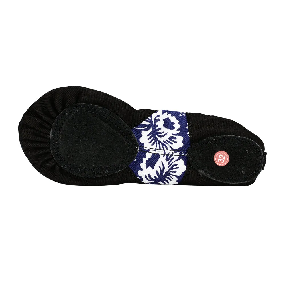 Split Sole Canvas Ballet Shoe Women Slip on Flower Flats