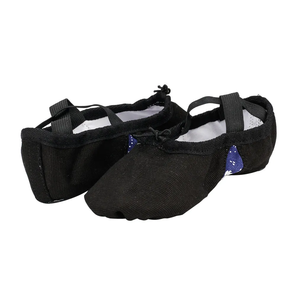 Split Sole Canvas Ballet Shoe Women Slip on Flower Flats