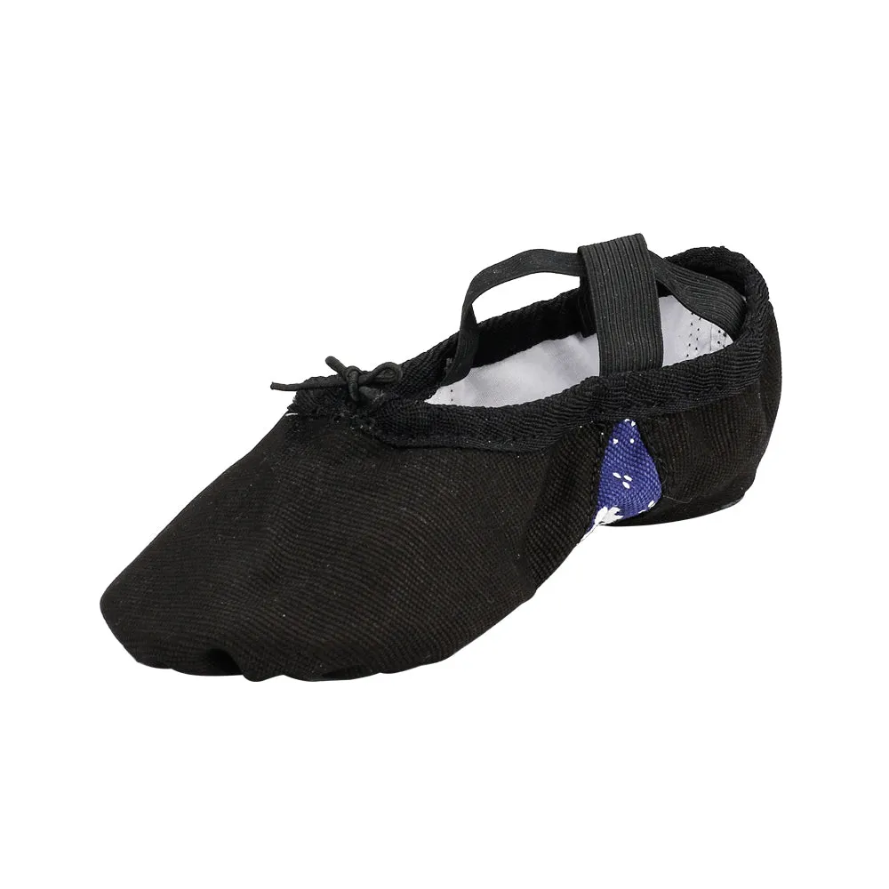 Split Sole Canvas Ballet Shoe Women Slip on Flower Flats