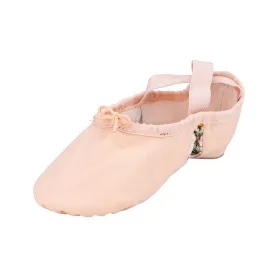 Split Sole Canvas Ballet Shoe Women Slip on Flower Flats