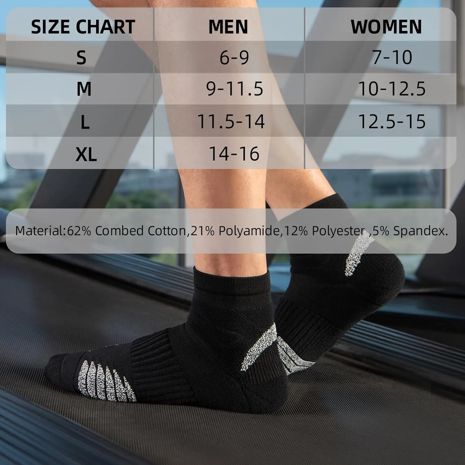 Thick Athletic Basketball Quarter Socks (3 Pairs) - Padded Running Socks with Ankle Protection and Max Cushion