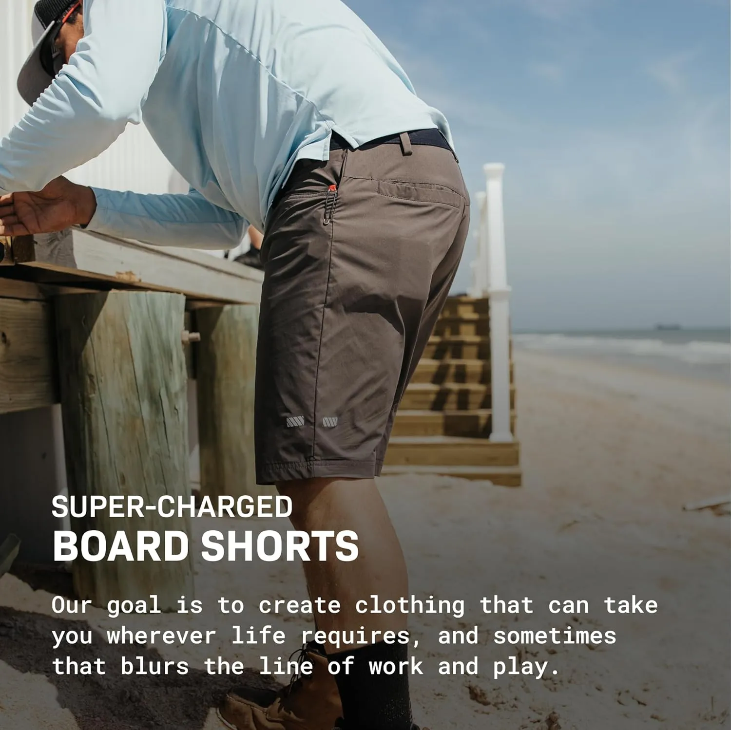 TRUEWERK Men's Workwear Cloud Shorts - Men's Workwear Shorts, Breathable, Moisture Wicking, Technical Work Utility Shorts