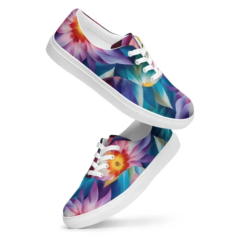 Vibrant Color Flowers Women's Canvas Shoes