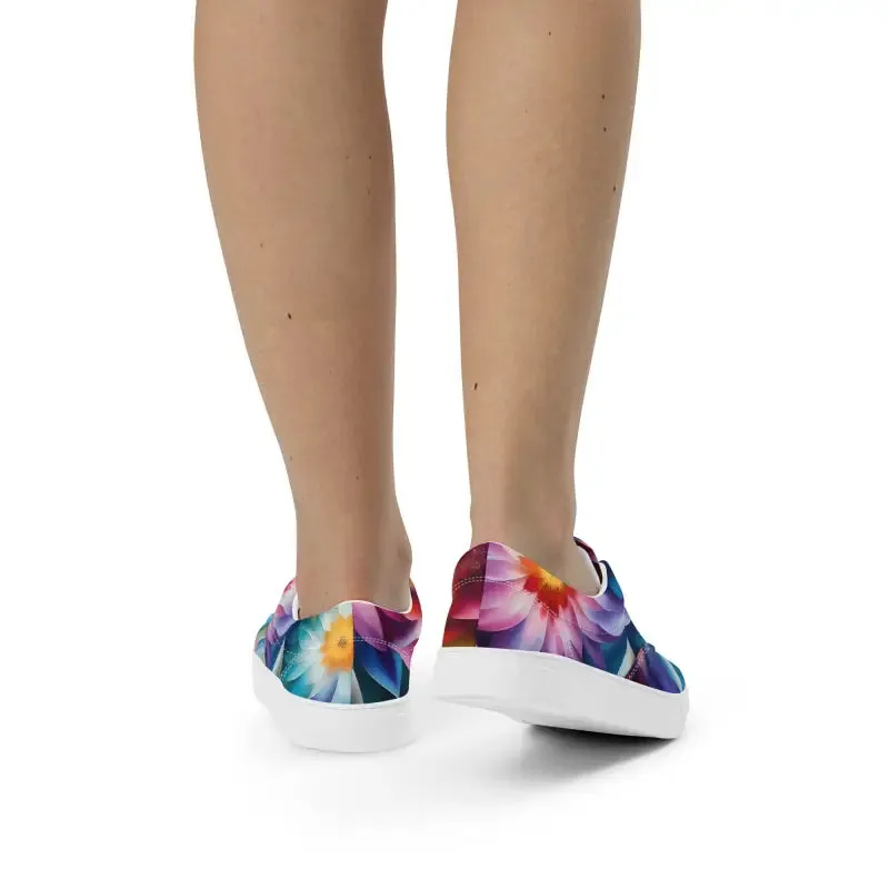 Vibrant Color Flowers Women's Canvas Shoes