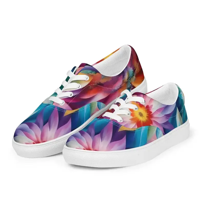 Vibrant Color Flowers Women's Canvas Shoes